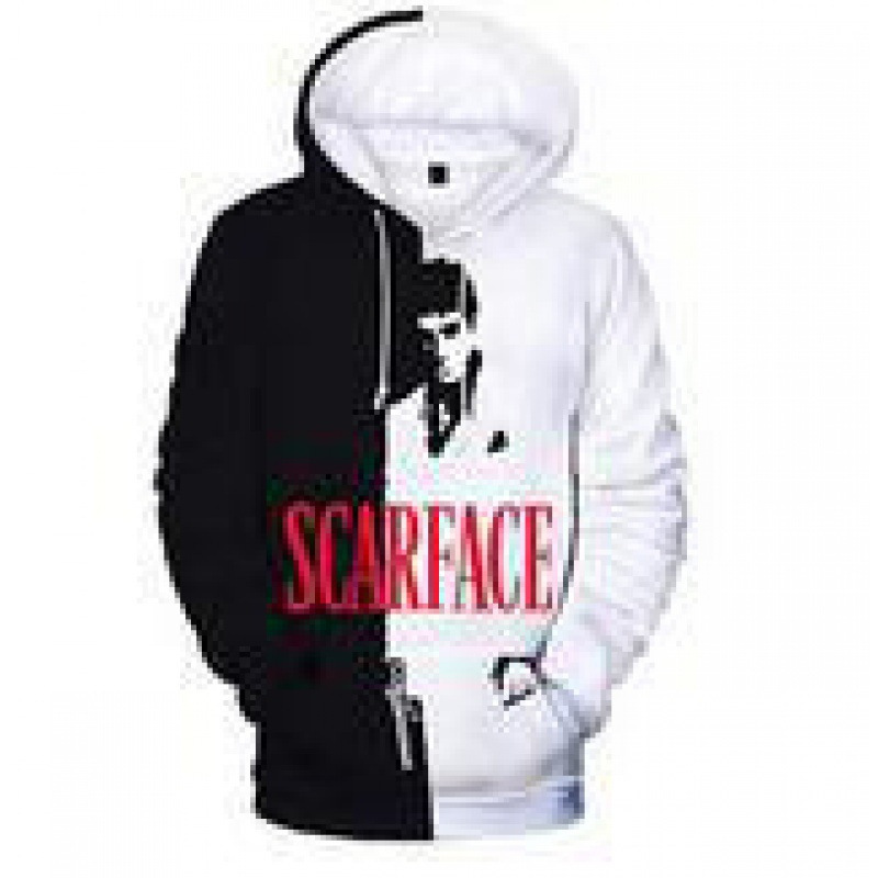 Cross-border e-commerce bestseller: 3D digital print Scarface pullover hoodie for men, women, and children