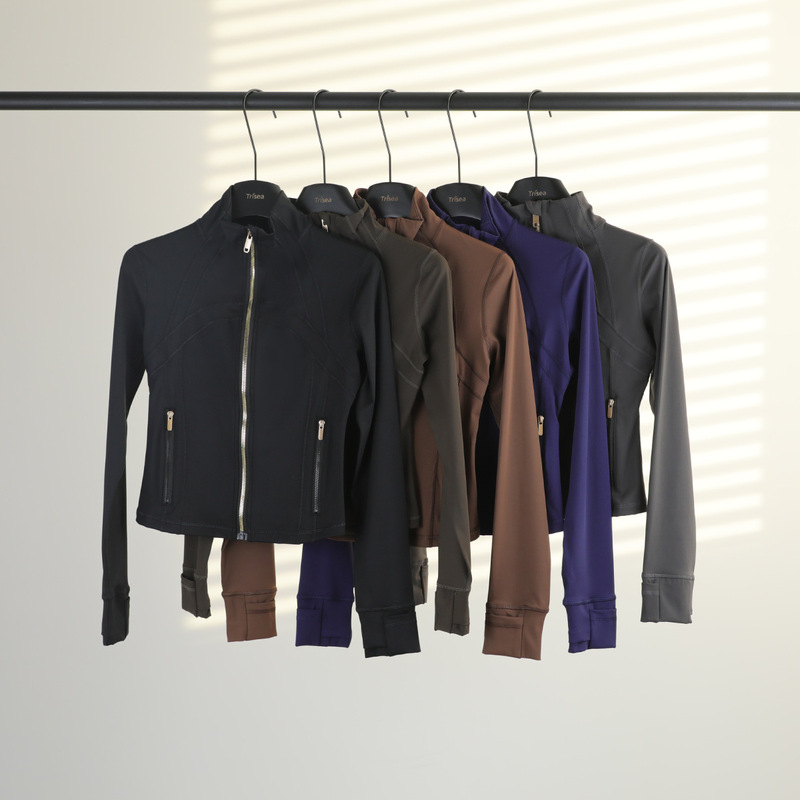 In-Stock Lulu Original Label Define Short Stand-Collar Jacket for Yoga and Running, Women's Slim-Fit, Slimming, Stretchy, Shaping