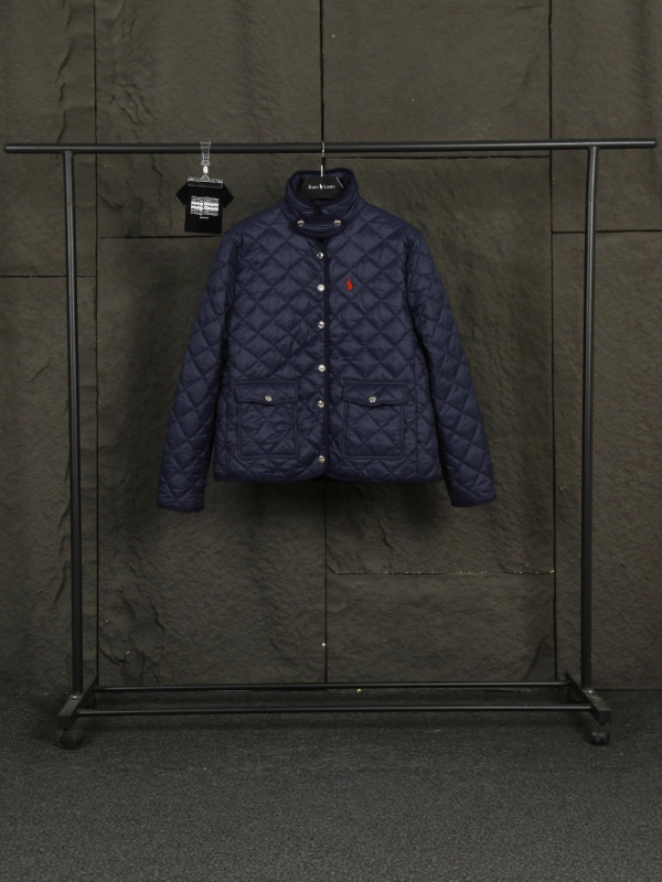 跨境外贸高品老钱风 RL菱形格绗绣灯芯绒包条棉服夹克外套3色女款|undefined