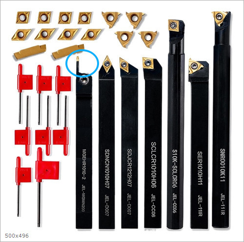 10mm 7-Piece Set of Turning Tools with 14 Golden Blades 10mm 7-Piece Set of Turning Tools with 14 Golden Blades