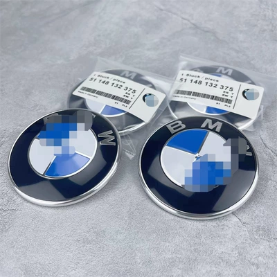 Suitable for Bmw Original Car Logos, Factory Blue, White, and Black Background Front and Rear Emblems, 82mm and 74mm, Hood and Trunk Car Logos