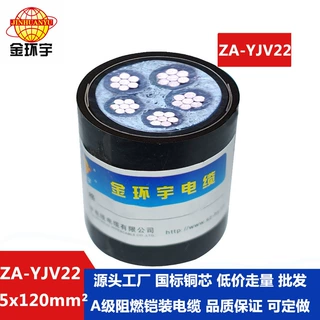 金环宇电缆 铠装铜芯电缆ZA-YJV22-5X120  阻燃yjv22埋地铠装电缆