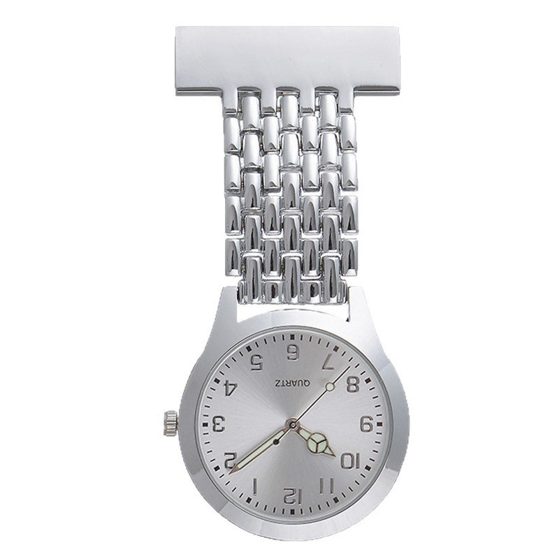 Nurse Watch Metal Wide Chain Men's Pocket Watch Waterproof Simple Pocket Digital Hanging Watch Large Dial Chest Watch Women's Medical Watch