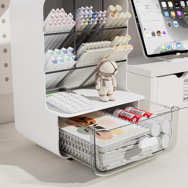 Pens holder, universal storage box for students, capacious stationery