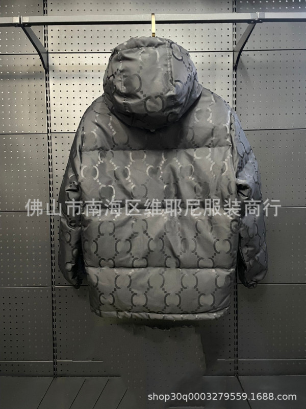 正确版 GU家满印暗纹提花秋冬保暖防风羽绒服高定版英伦休闲外套|undefined
