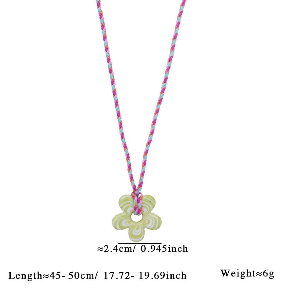 10g Weight glass Pendant Material Pendant Necklace Classification rope Chain Material Woven Chain Chain Type 1 Piece Quantity Holiday, Daily Occasion glass, rope Material Flower Pattern Women's Gender Plating Design Vintage Style, Classic Style Style Vintage Style Classic Style Flower Glass Rope Woven Chain Pendant Necklaces Wholesale 7