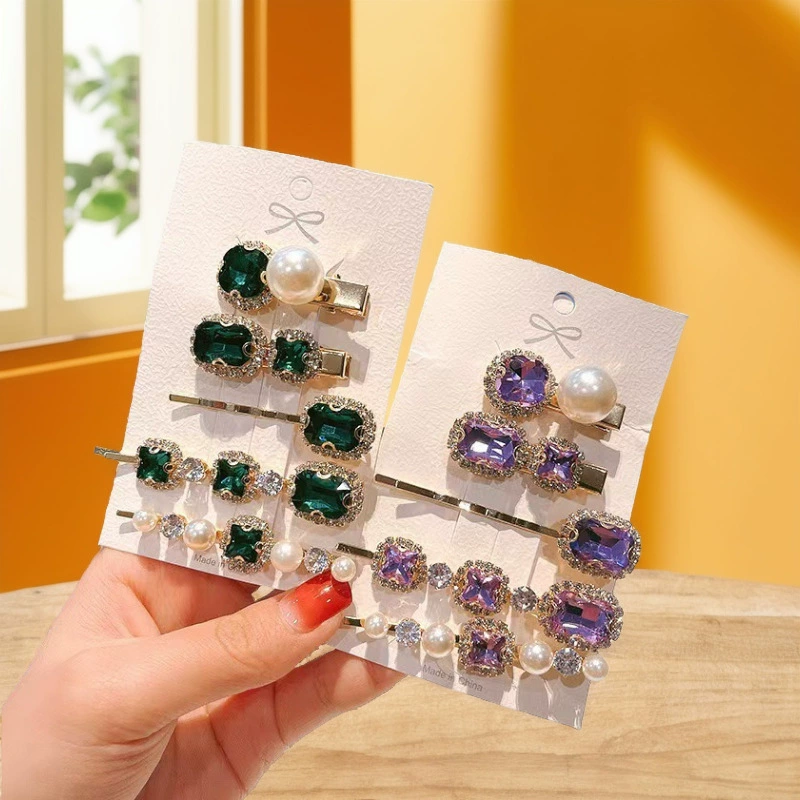 Прямые поставки с фабрики ретро супер вспышка изумрудная шпилька со стразами супер фея боковой зажим шпилька челка Утконос клип слово клип