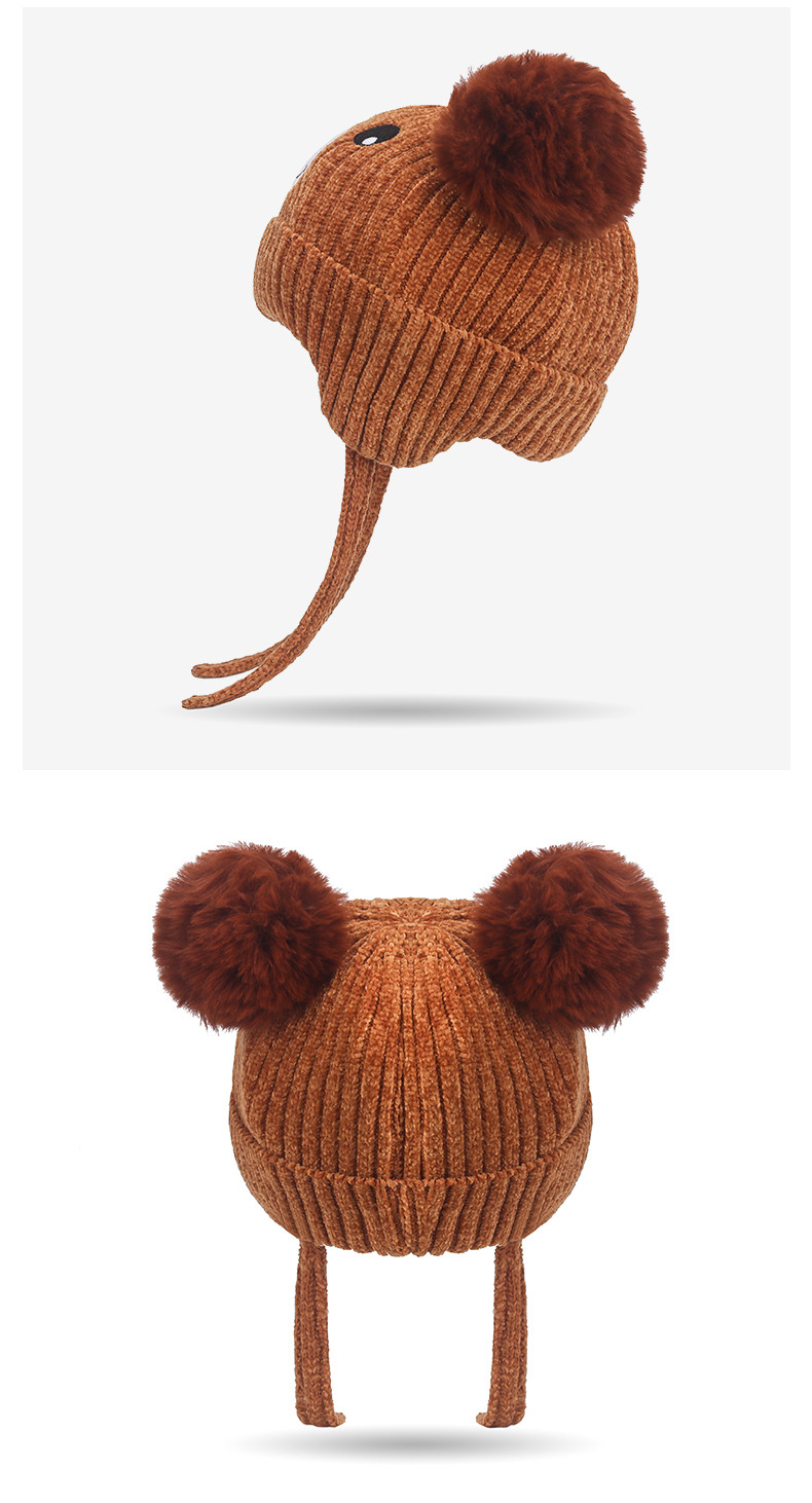 Children Unisex Baby Girl's Baby Boy's Cartoon Style Cute Bear Wool Cap display picture 1