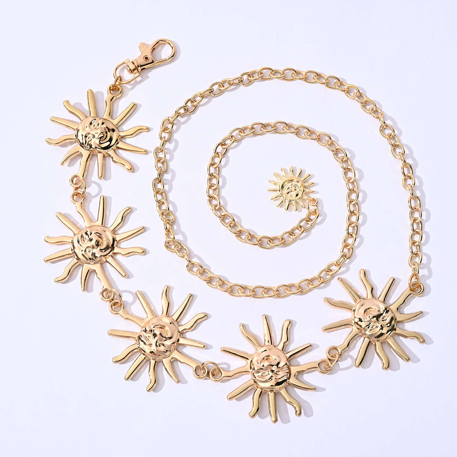 119g Weight Wholesale Jewelry Retro Classic Style Sun Alloy Waist Chain