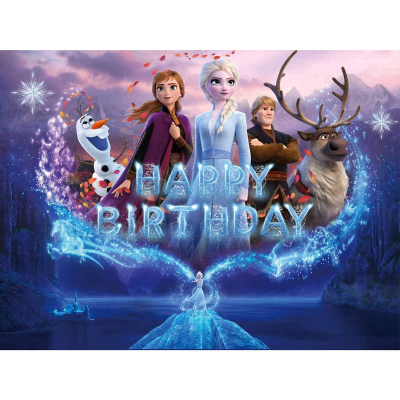 アナと雪の女王の誕生日パーティークロスボーダー写真背景漫画子供の新しい背景リビングルーム|undefined