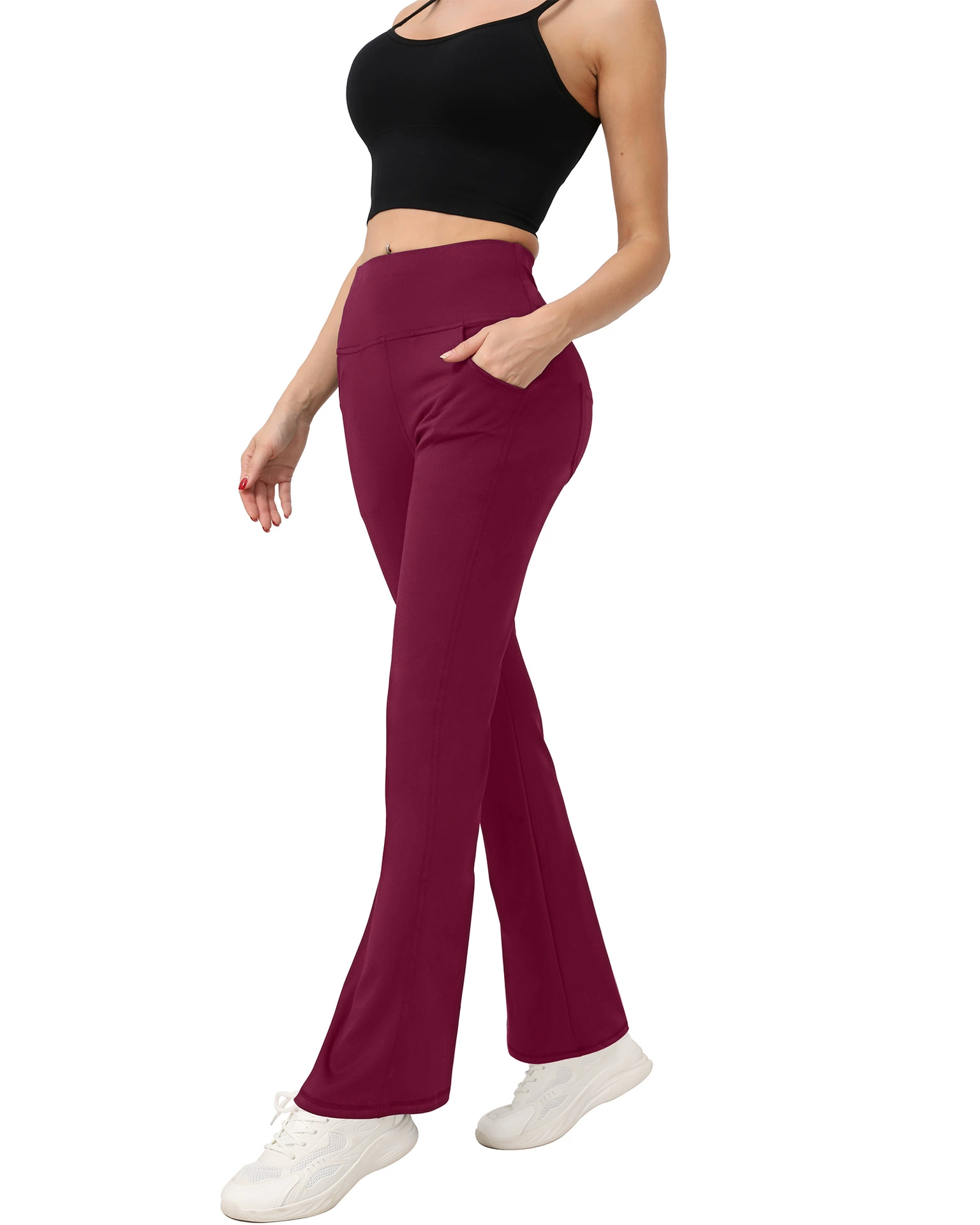 (Кросс-бордерная торговля), л leggings, спортивное туристическое нижнее белье для коррекции формы бедер, расклешенные брюки для спортивного зала, европейский стиль, новая коллекция, высокая талия