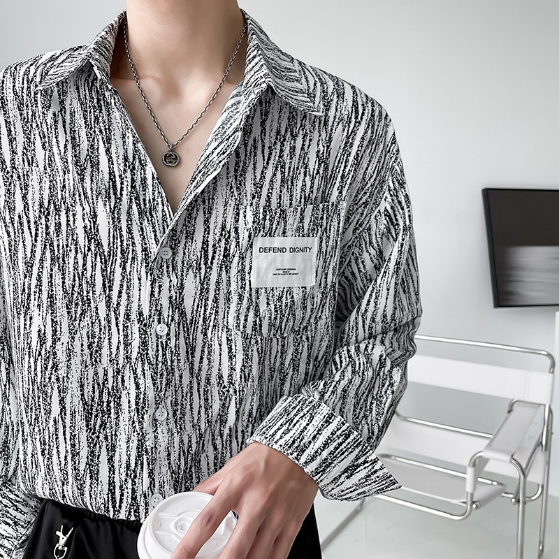 2023 Early Autumn New Hair Stylist High Sense Men's Wear Design Sense Niche Long Sleeve Shirt Men's Top Fried Street Jacket