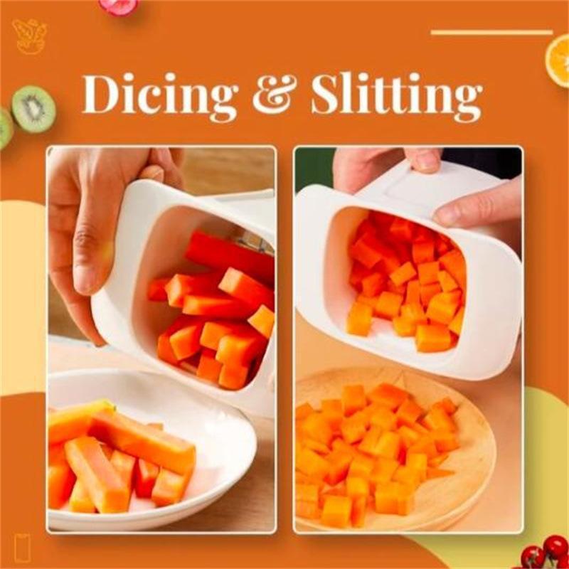 Ev tipi sebze doğrayıcı, patates ve turp dilimleme ve küp kesme aparatı, 2'si 1 arada sebze doğrayıcı