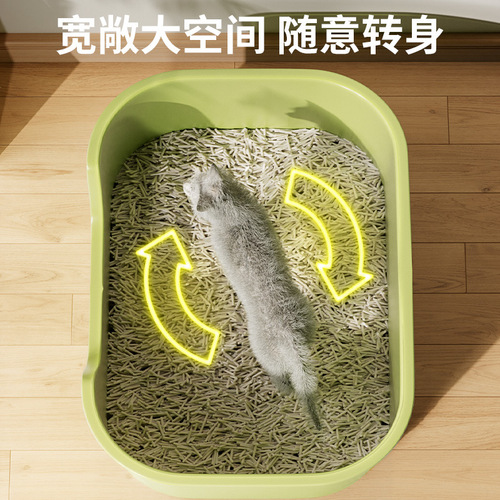 Large thickened semi-enclosed cat litter box open cat toilet cat pet supplies cat litter box cross-border wholesale