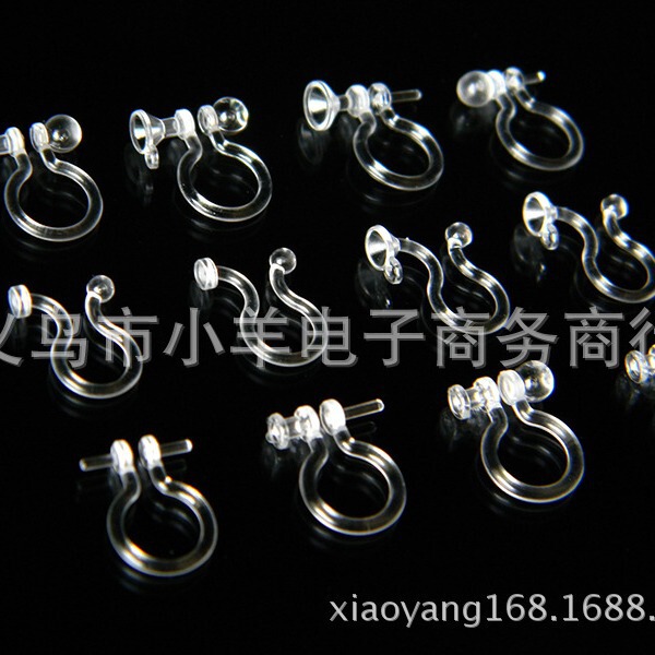 Transparent plastic ear clips