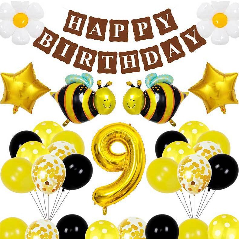 Juego de globos de cumpleaños de abejas ins Juego de globos de cumpleaños para niños