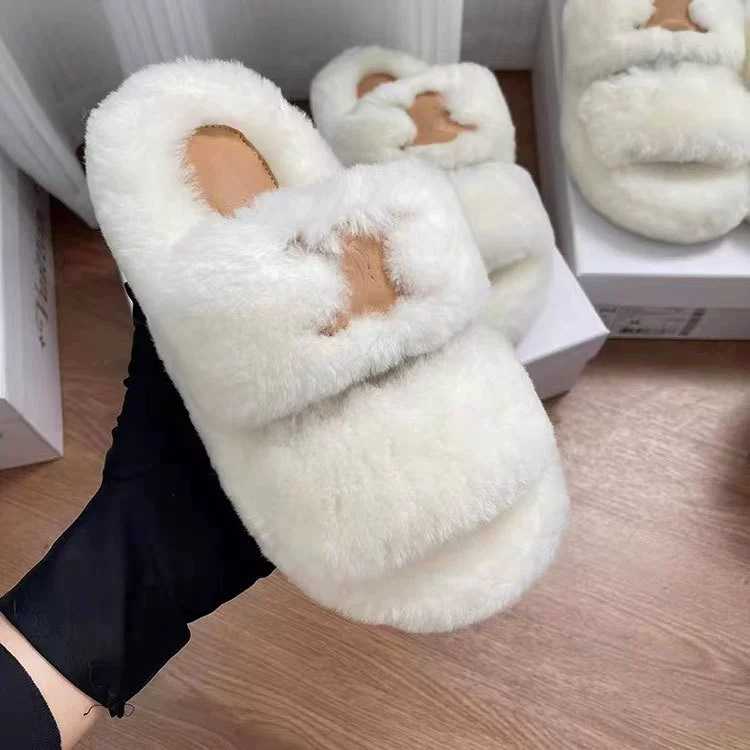 C Lin's Новые осенне-зимние Оригинальные тапочки Maomao Arc de Triomphe, женские шерстяные модные тапочки с толстой подошвой и мягкой подошвой