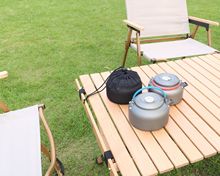 户外便携式烧水茶壶0.8L 泡茶野外野炊垂钓折叠茶壶铝 露营咖啡壶
