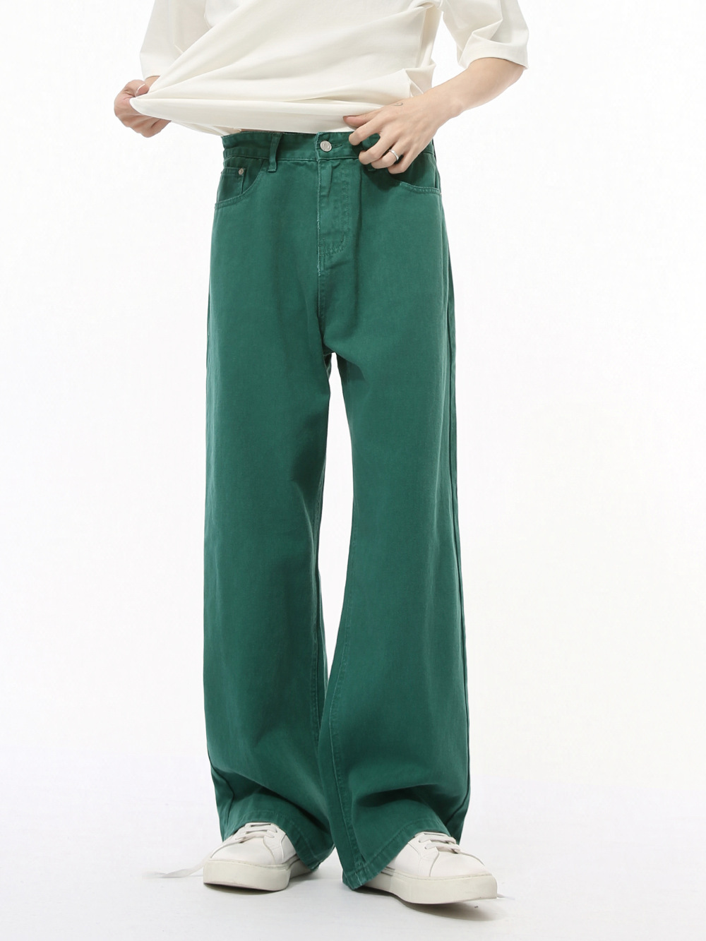 MTLCLOTHES Hombres| Nuevos productos de otoño coreanos de algodón de color base de ropa de moda casual conjunto de vaqueros