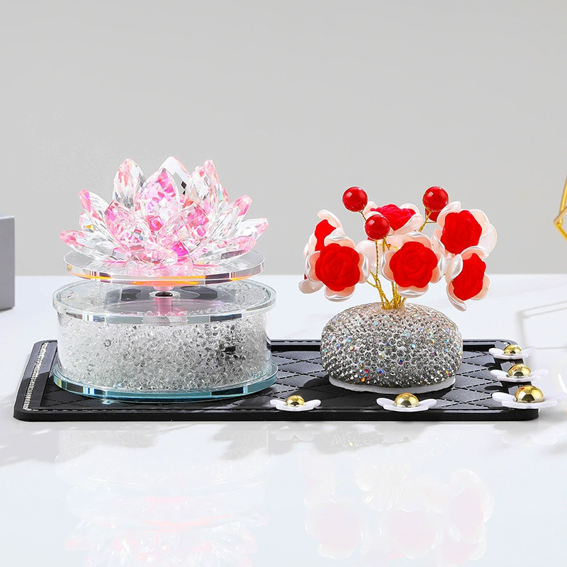 Floral automatic rotating perfume solar-powered