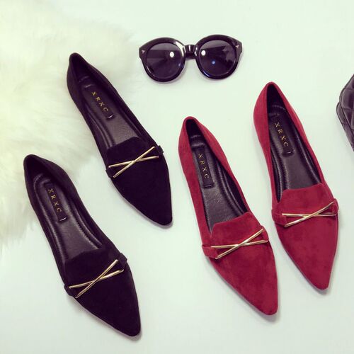 Stylish Women's New Bean Shoes, Pointed Toe, Open Mouth, Flat, Soft Sole, Lazy Shoes, Spring One-Piece Slip-On
