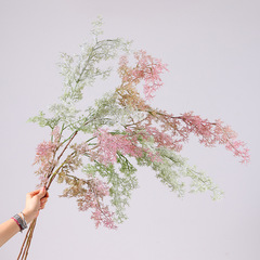 仿真雾凇蓬莱松迷雾植绒绿植婚庆装饰插花人造花假绿植树枝花材