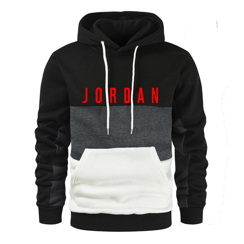 New Men's Plaid Hooded Sweatshirt Sweatshirt for Autumn/Winter Warmth Tri-Color Hooded Sweatshirt Sports Top Striped