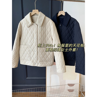 2W on the cabinet! The smallpox version in cotton-padded jacket! Lingge Quilted Women's Coat Double-Sided Wool Collar Jacket