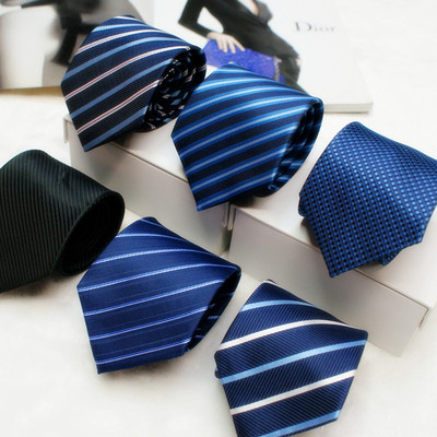 领带男士商务休闲职业领带涤纶丝箭头型提花条纹领带厂家批发|ru