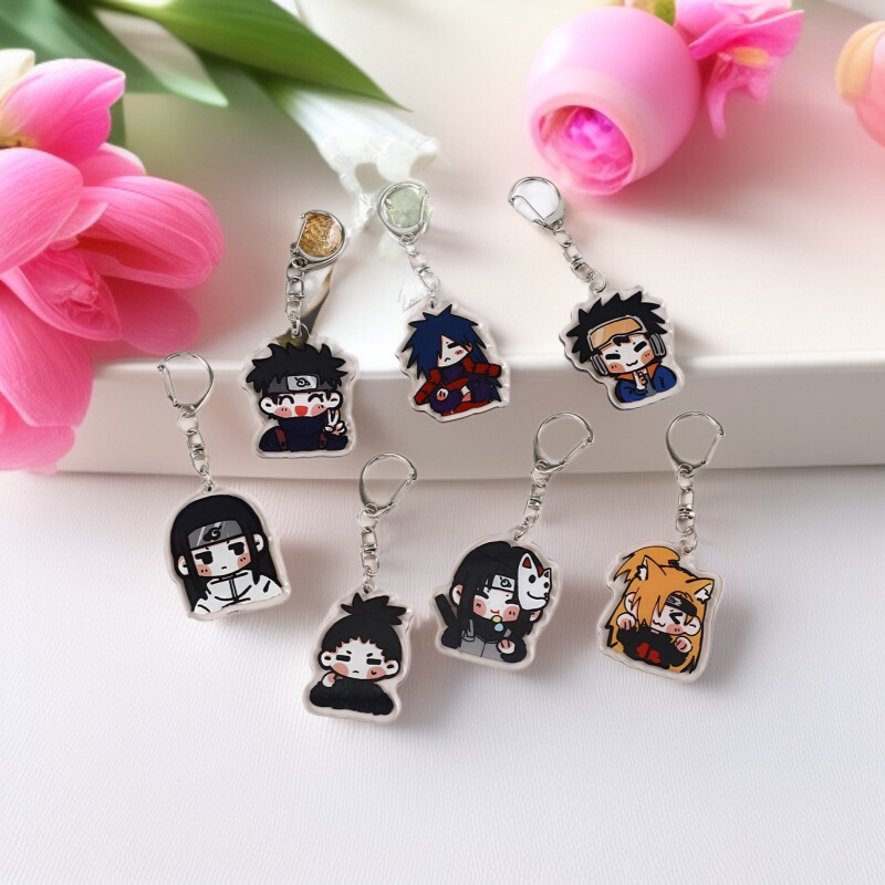 Cartoon Anime Naruto Peripheral Acrylic Keychain Two-Dimensional Doll Friend Key Chain Pendant Decoration