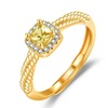 Brass ring with crystal, fashionable one size accessory, simple and elegant design