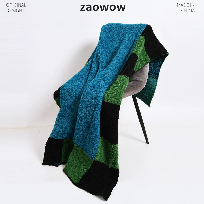 Лежащий zwow Мемфис в клетку, двустороннее толстое полотно, половинный меховый плед, плед облачное норковое бархатное покрытие
