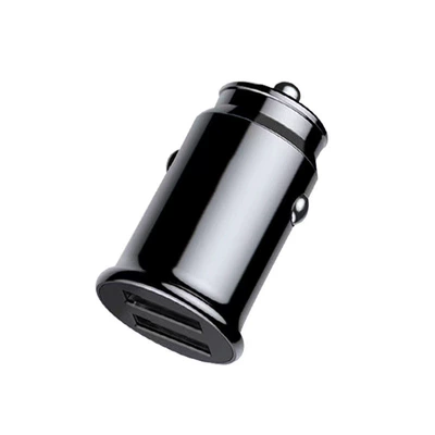 Manufacturer in stock dual USB car charger 3.1A one-to-two cigarette lighter mobile phone charger mini car charger (Mobil şarj cihazları) - 337-black