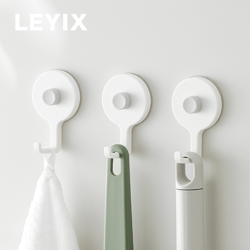 LEYIX247挂钩中号强力无痕免打孔2个装超强承重3kg厨房浴室贴墙|undefined