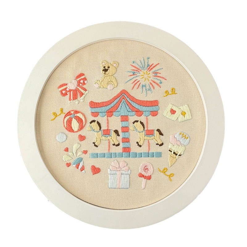 Lu bordado creativo parque infantil pintura colgante bordada a mano DIY material paquete de decoración festiva pintura de graffiti bordado cruzado