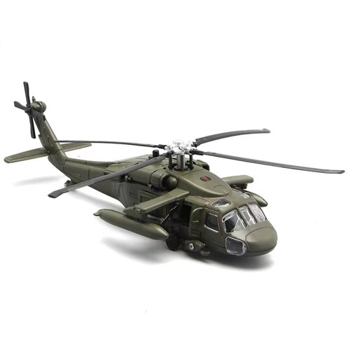 Huayi Black Hawk Armed Helicopter Alloy Military Model Simulation Fighter Model Collectible Display Piece
