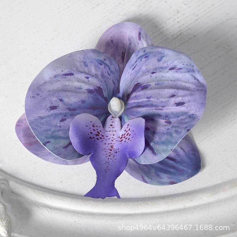 Película blanca Phalaenopsis flor cabeza pétalo simulación flor accesorios tocado horquilla diy flor decorativa de boda hecha a mano