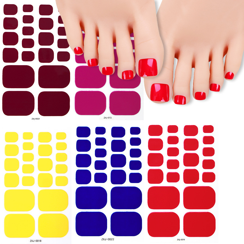 Zhengxiang Solid Color Simple Toenail Stickers Cross-border Toenail Stickers Internet Celebrity Nail Stickers Ins Waterproof Foot Stickers OEM Zhengxiang Solid Color Simple Toenail Stickers Cross-border Toenail Stickers Internet Celebrity Nail Stickers Ins Waterproof Foot Stickers OEM