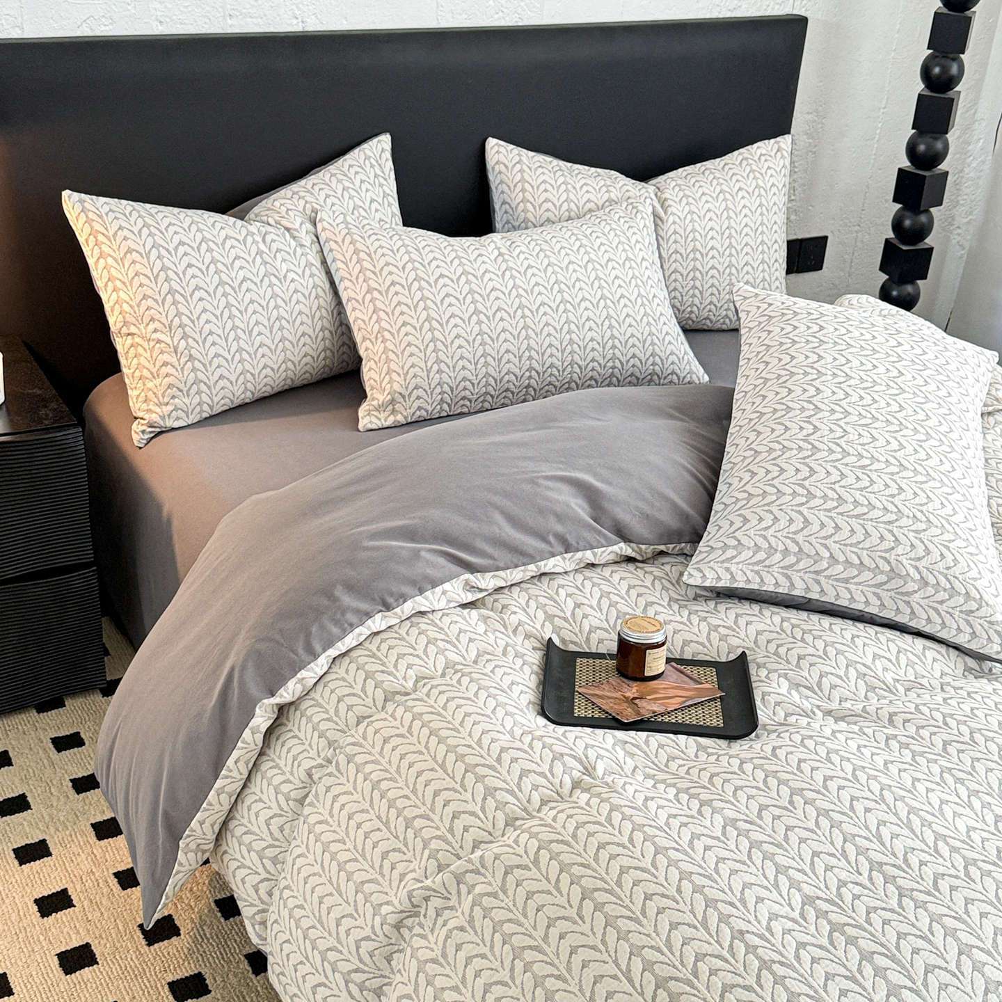 Cama de algodón molido de algodón largo conjunto de cuatro piezas de algodón puro 2025 nuevo lujo ligero de alta sensación sábanas cubierta de tres piezas