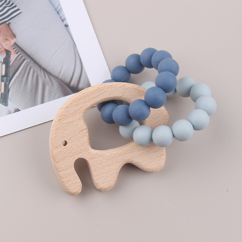 Bebé bricolaje creativo haya dibujos animados animal juguete mordedor pulsera nuevo gatito silicona apretar los dientes palo