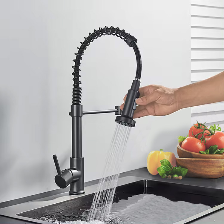 Cross-Border Cupc Spring Stainless Steel Kitchen Faucet Cold American Faucet Pull-Down Faucet Cross-Border Cupc Spring Stainless Steel Kitchen Faucet Cold American Faucet Pull-Down Faucet