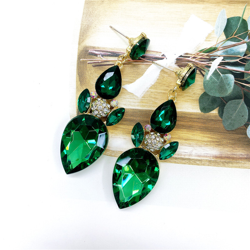 Fashion Multicolor Crystal Gem Fashion Temperament Earrings display picture 2