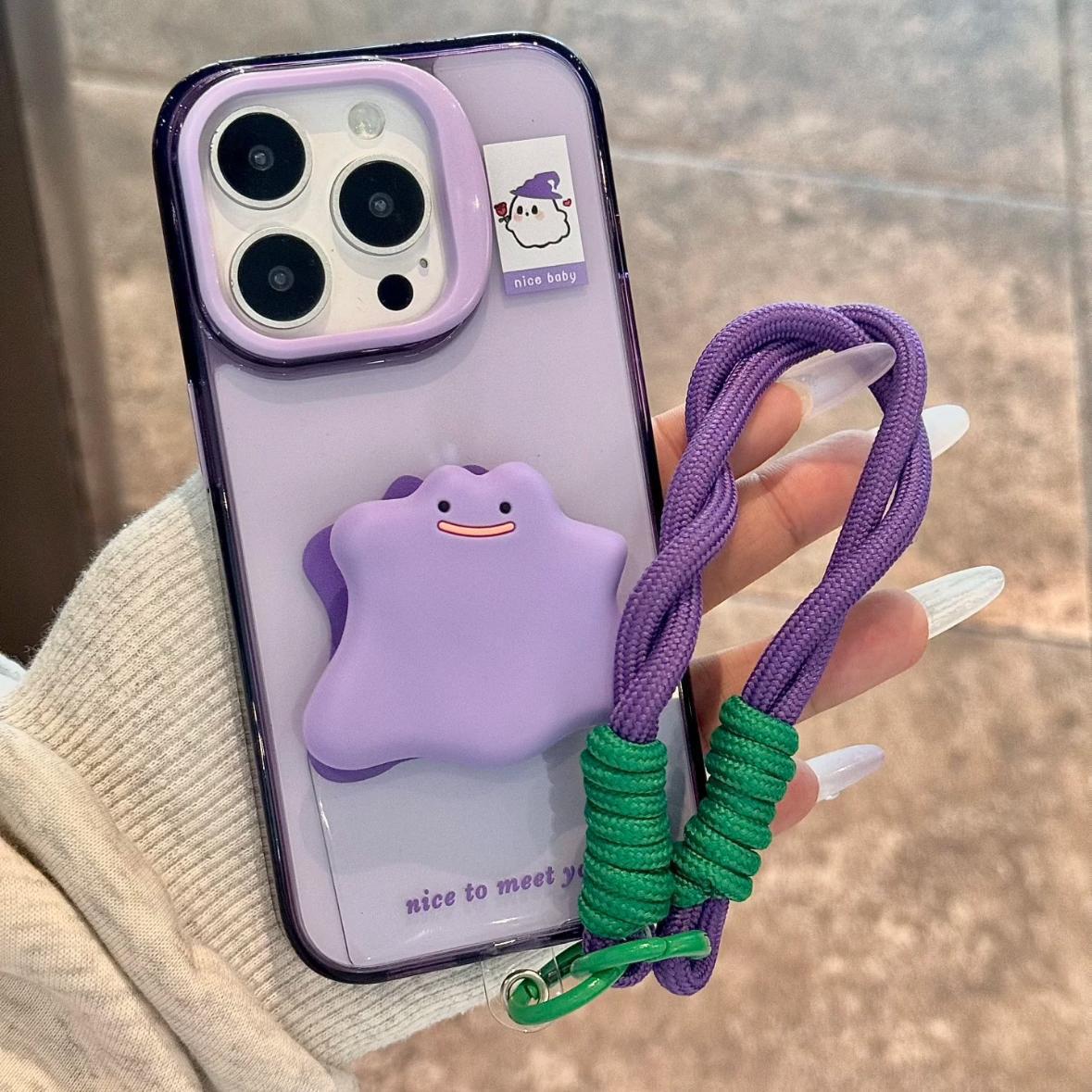 Variedad púrpura pequeño monstruo IPhone16promax protección ocular Apple 15/14pro funda para teléfono móvil para 13/15p