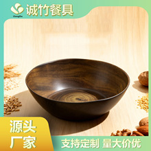 仿相思木纹碗大小号饭碗泡面沙拉碗圆形餐具厨房斗笠陶瓷碗稻壳碗