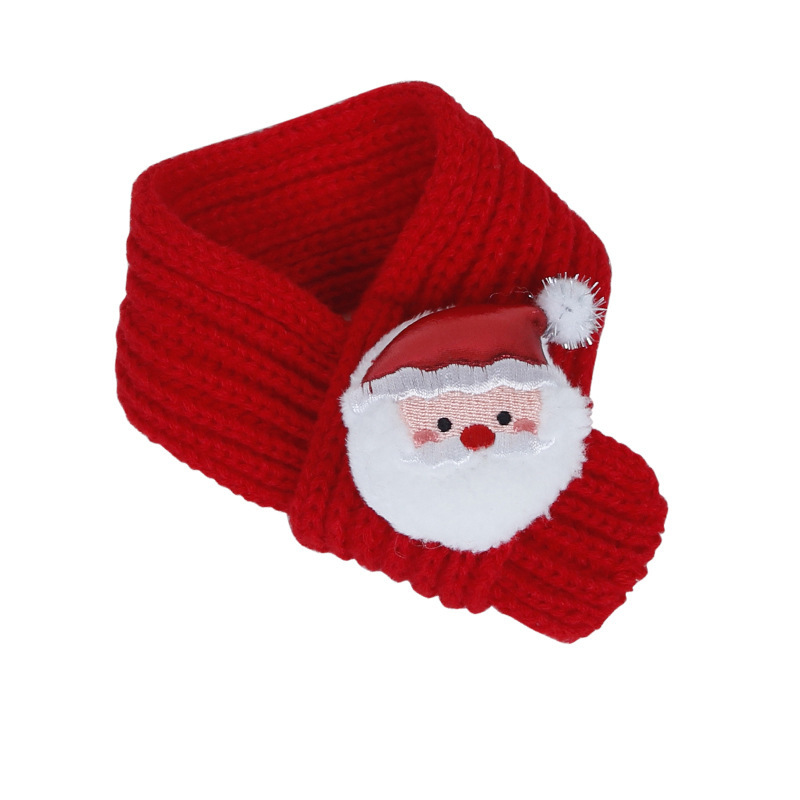 Navidad mascota bufandas de punto gatos perros lana dibujos animados alces bufandas muñeco de nieve decoraciones de mascota de Navidad
