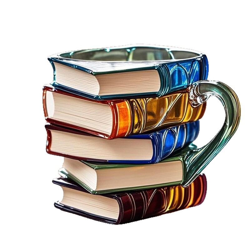 跨境新款热销Painted Book Mug创意彩绘书杯马克杯咖啡杯书籍书本|undefined