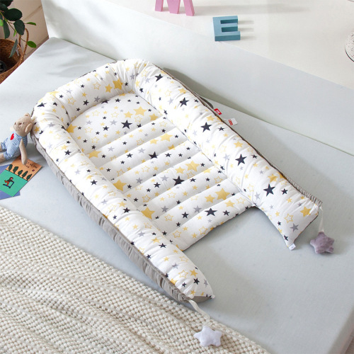 Folding Portable Anti-Pressure Bean Bag Baby Bed Middle Bed Bionic Baby Nest Baby Pillow Travel Baby Bed Cross-border 
