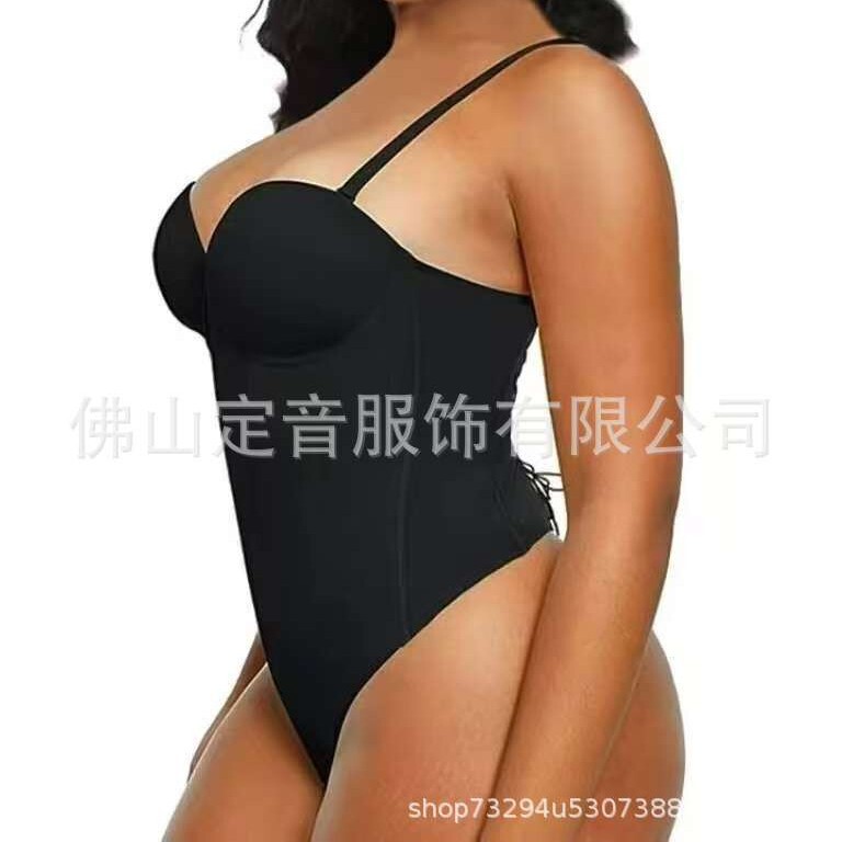 European and American body-shaping one-piece corset with shoulder straps, special corset for dresses, with underwire bra, straps, and waist-tightening features