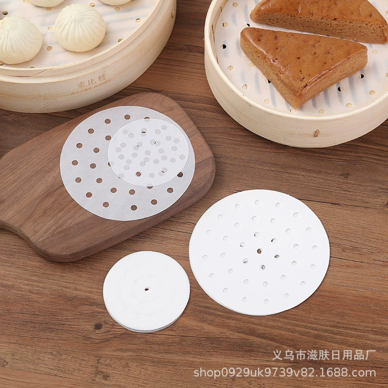 В наличии Оптовая Ткань пароварки пропаренная бумага для булочек двусторонняя силиконовая масляная бумага с отверстиями бумага для пароварки не прилипает к бумаге для пароварки