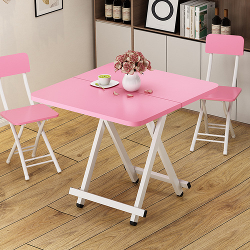 Simple foldable dining table, portable small dining table for home, foldable for 2 or 4 people, square or rectangular children's dining table